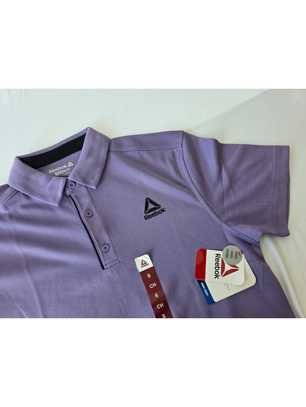 Reebok RBK-Dry Purple Haze Performance Polo Shirt Short Sleeve S